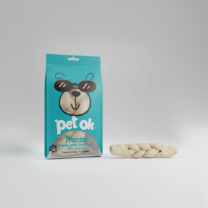 Huesito blanco tipo trenza para perro grande 1 unidad - PET OK